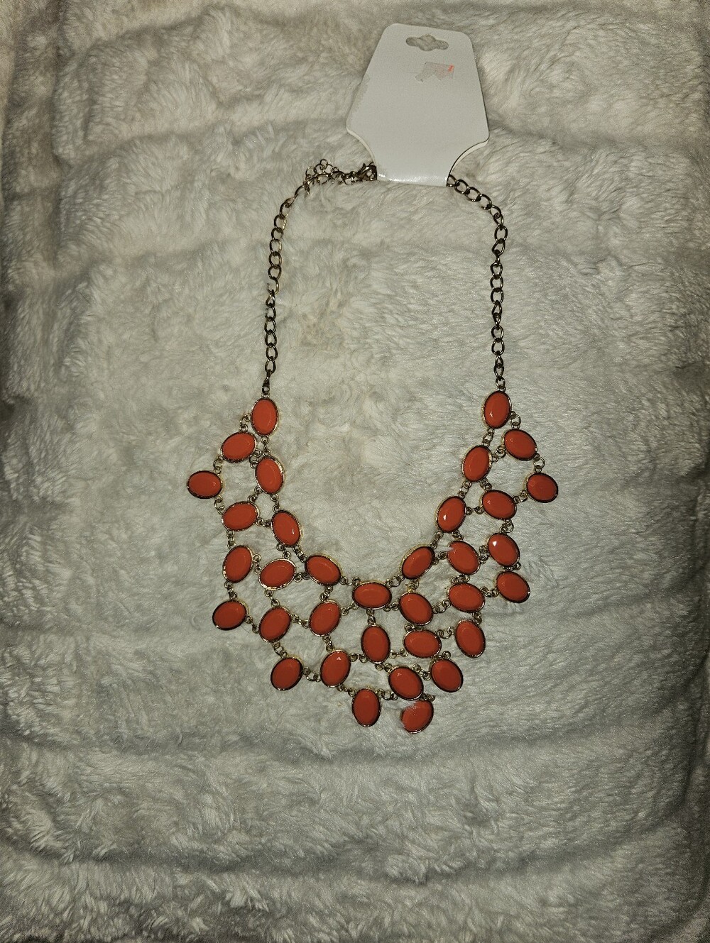 Statement Orange Bib Necklace - Women Jewelry